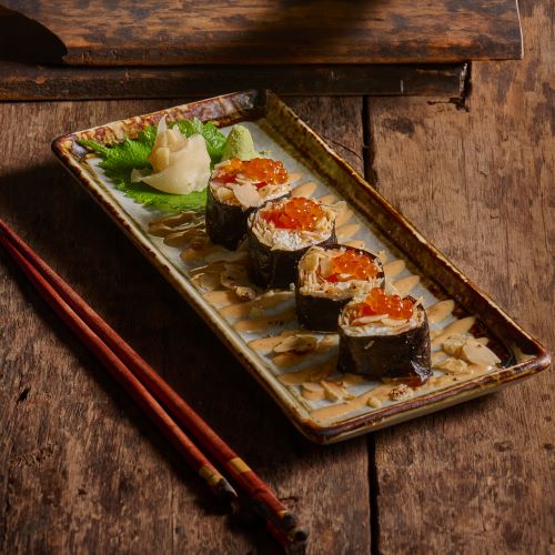 Three Monkeys Tropical Maki Homemade Grains With Norwegian Salmon
